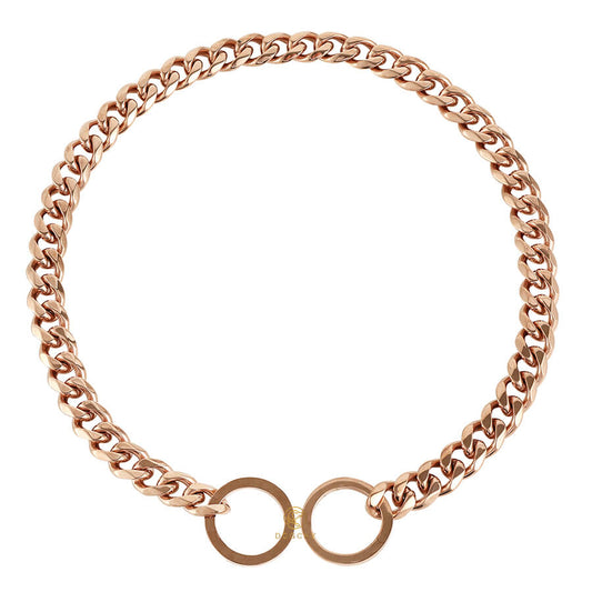 Rose Gold 15mm Stainless Steel Dog Choke Collar-SYMBOL